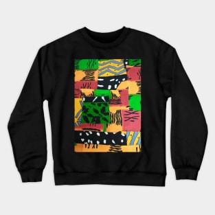 Patchwork of African Fabric Patterns Crewneck Sweatshirt